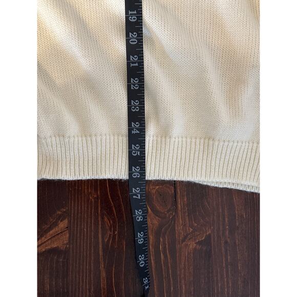 CHINAWEAR USA VTG Sweater M Cream Cottagecore Quite Luxury Embroidered Mock Neck - Picture 13 of 15